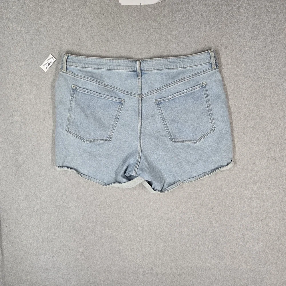 Old Navy Women Shorts 24 Light Blue Denim High-Rise OG Straight Distressed NWT
